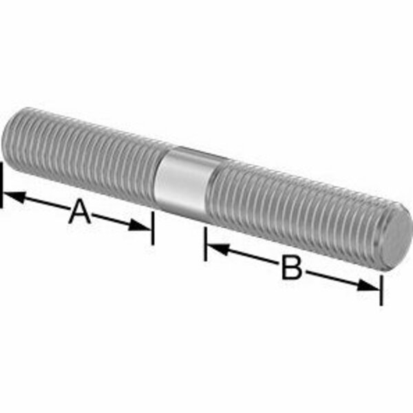 Bsc Preferred 18-8 Stainless Steel Threaded on Both Ends Stud M16 x 2mm Thread Size 47mm Thread Lngths 110mm Long 92997A498